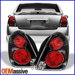 Fits 02-06 Altima SE-R Style Hyper Black Tail Lights Brake Lamps Replacement