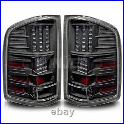 Fits 07-13 Chevy Silverado 1500 07-14 2500HD 3500HD LED Tail Lights Black Clear