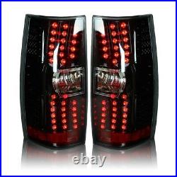 Fits 07-14 Chevy Suburban Tahoe LED Tail Brake Lights Glossy Black Clear Lens