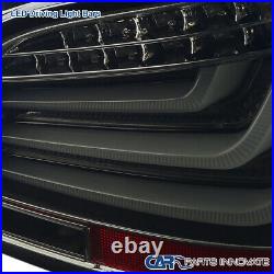 Fits 08-10 BMW E60 5-Series Sedan Glossy Black Neon LED Bar Smoke Tail Lights