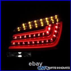 Fits 08-10 BMW E60 5-Series Sedan Glossy Black Neon LED Bar Smoke Tail Lights