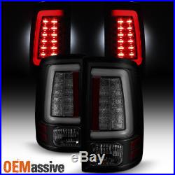 Fits 09-18 Dodge Ram 1500 2500 3500 Black Smoked LED Tube Tail Lights Brake Lamp