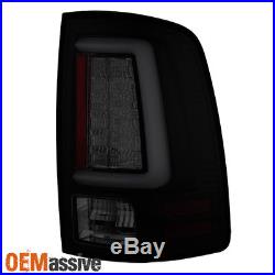 Fits 09-18 Dodge Ram 1500 2500 3500 Black Smoked LED Tube Tail Lights Brake Lamp