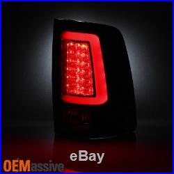 Fits 09-18 Dodge Ram 1500 2500 3500 Black Smoked LED Tube Tail Lights Brake Lamp