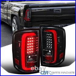 Fits 14-18 GMC Sierra 1500 2500HD 3500HD Pearl Black LED Tail Lights Brake Lamps