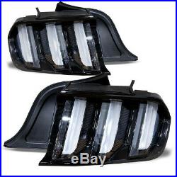Fits 15-20 S550 Ford Mustang Euro Style LED Tail Lights Sequential Turn Signals