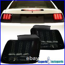 Fits 1999-2004 Ford Mustang LED Sequential Tail Lights Signal Brake Lamps Smoke
