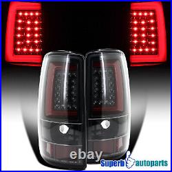 Fits 2000-2006 Suburban Tahoe GMC Yukon Shiny Black LED Bar Tail Brake Lights