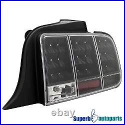 Fits 2005-2009 Ford Mustang LED Tail Stop Lights Sequential Signal Black 05-09