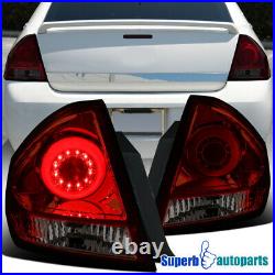 Fits 2006-2013 Chevy Impala Red Smoke Halo LED DRL Rear Tail Lights Brake Lamps