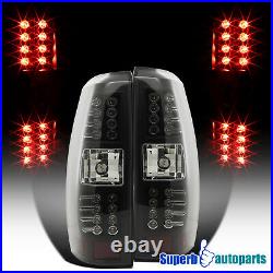 Fits 2007-2012 Chevy Avalanche Tail Lights LED Bar Brake Lamps Black 07-12