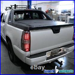 Fits 2007-2012 Chevy Avalanche Tail Lights LED Bar Brake Lamps Black 07-12