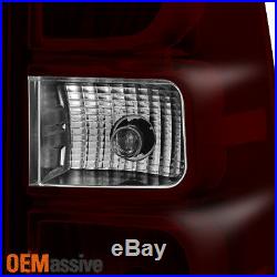 Fits 2007-2013 Chevy Avalanche Halo LED Smoked Headlights+Dark Red Tail Lights