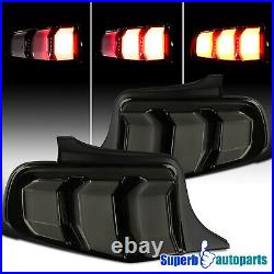 Fits 2010-2012 Ford Mustang Tail Lights LED Sequential Glossy Black Smoke 10-12