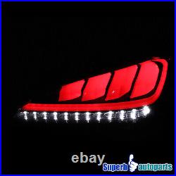 Fits 2010-2016 Hyundai Genesis Coupe Shiny Black Sequential LED Tail Lights Pair