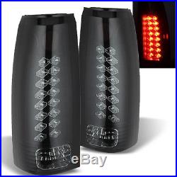 Fits 88-98 Chevy Suburban Tahoe Black/Smoked Philips-LED Tail Lights Rear Lamps