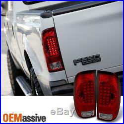 Fits 97-03 F150 F250 Pickup 99-07 Ford Superduty Red Clear LED Tail Lights Lamps
