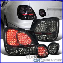Fits 98-05 Lexus GS300 GS400 GS430 Smoke Rear LED Tail Lights+Tinted Trunk Lamps