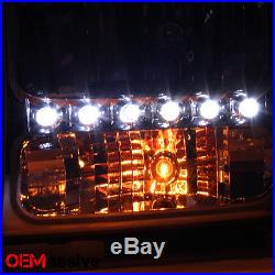 Fits 99-04 F250/350 Superduty Smoked Headlights + Smoked LED Tail Lights Pair