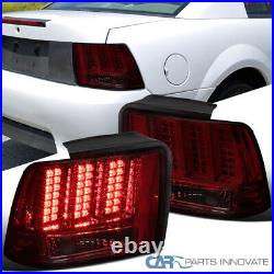 Fits 99-04 Ford Mustang Red Smoke Sequential LED Parking Tail Lights Brake Lamps