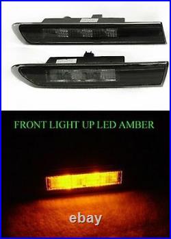 Fits Acura Tl 2004-2008 Led Front Side Marker Light Lamp Jdm Smoked Black Pair