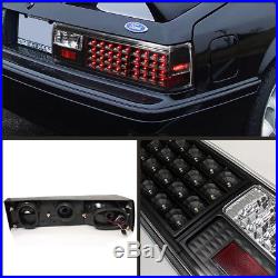 Fits Black 87-93 Ford Mustang Full LED Tail Lights Lamps Left+Right