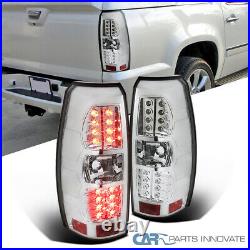 Fits Chevy 07-12 Avalanche Clear LED Tail Lights Brake Rear Lamps Left+Right