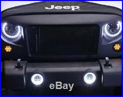 Fits Jeep Wrangler JK LED Halo Headlights Fog Turn Fender Tail Lights Combo Kit