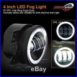 Fits Jeep Wrangler JK LED Halo Headlights Fog Turn Fender Tail Lights Combo Kit