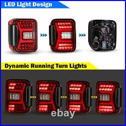 Flush Mount LED Tail Lights For 2019-2023 Jeep Gladiator JT Red Sequential Lamps