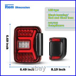 Flush Mount LED Tail Lights For 2019-2023 Jeep Gladiator JT Red Sequential Lamps