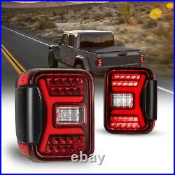 Flush Mount LED Tail Lights For 2019-2023 Jeep Gladiator JT Red Sequential Lamps