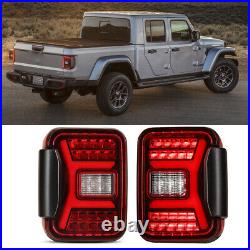 Flush Mount LED Tail Lights for 2019 2020 2021 2022 Jeep Gladiator JT Red Clear