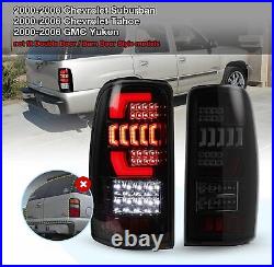 For 00-06 Chevy Suburban Tahoe GMC Yukon Black Smoke LED Tail Lights Lamps Pair