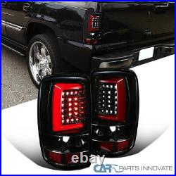 For 00-06 Chevy Suburban Tahoe GMC Yukon Pearl Black LED Bar Tail Brake Lights