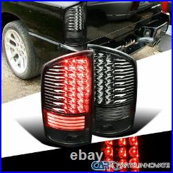 For 02-06 Dodge Ram 1500/2500/3500 Smoke Lens LED Tail Lights Rear Brake Lamps
