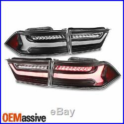 For 04-08 Acura TSX LED Light Tube DRL Projector Headlights + Tail Light Black