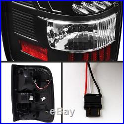 For 04-08 Ford F-150 Black LED Tail Lights + Smoked LED 3rd Brake Lamp 2004-2008