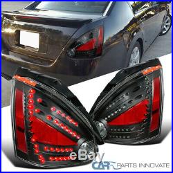For 04-08 Nissan Maxima Black LED Rear Brake Parking Lamps Tail Lights Pair DEPO
