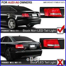 For 05-08 Audi A6 C6 A6L S6 Smoke Rear Brake LED Tail Light NEWEST FIBER OPTIC
