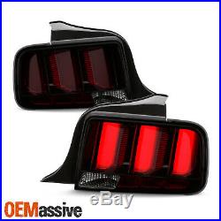 For 05-09 Ford Mustang Red Tube LED Chrome Smoked Tail Light withSequential Signal