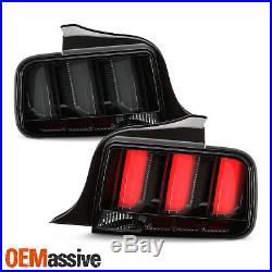 For 05-09 Mustang LED White Tube Black Smoked Tail Lights with Sequential Signal