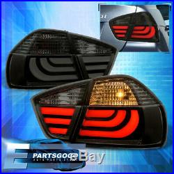 For 06-08 BMW 3 Series E90 4dr Error Free Smoke Tube LED Tail Lights Lamps Pair