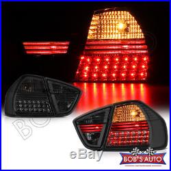 For 06-08 BMW E90 323 325 328 330 335 Smoke Tinted High Power LED Tail Lights