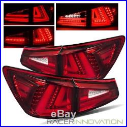 For 06-08 Lexus IS250/IS350 Red Clear Fiber Optic LED Tail Lights Brake Lamps