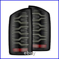 For 07-08 Dodge Ram Alpha Black Clear Lens Luxx Sequential LED Tail Lights Lamps