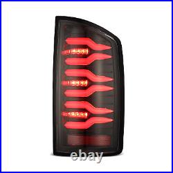 For 07-08 Dodge Ram Alpha Black Clear Lens Luxx Sequential LED Tail Lights Lamps
