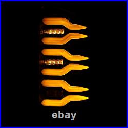 For 07-08 Dodge Ram Alpha Black Clear Lens Luxx Sequential LED Tail Lights Lamps