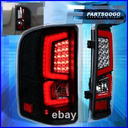 For 07-13 Chevy Silverado 1500 2500HD 3500HD LED Red Tube Tail Lights Lamp Black