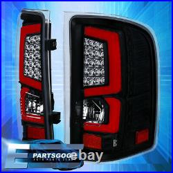 For 07-13 Chevy Silverado 1500 2500HD 3500HD LED Red Tube Tail Lights Lamp Black